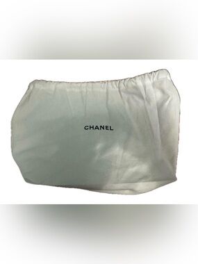 CHANEL Off-White Dust Bag with Black Logo